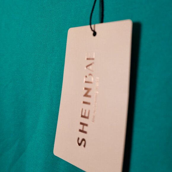 Sheinbae Turquoise Sleeveless Draped Top - Picture 4 of 4